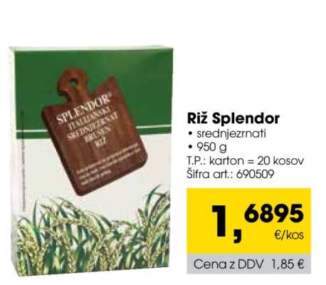Riž splendor