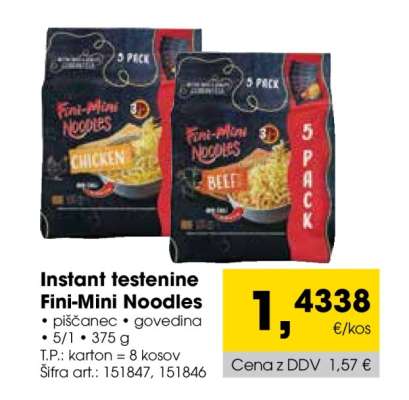 Instant Testenine Fini Mini Noodles