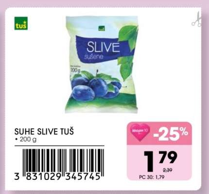 Suhe slive Tuš