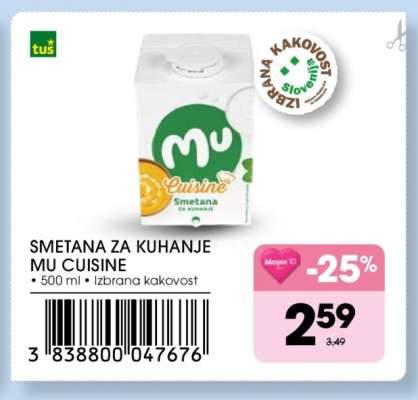 Smetana za kuhanje MU Cuisine