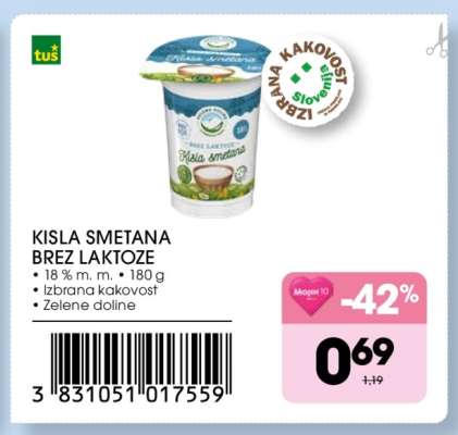 Kisla smetana brez laktoze