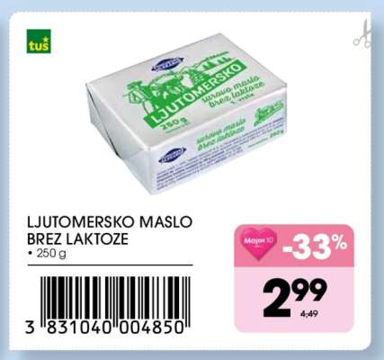 Ljutomersko Maslo Brez Laktoze