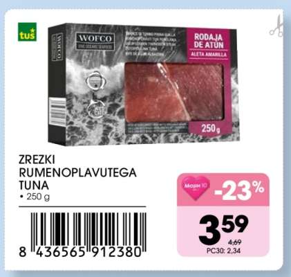 Zrezki Rumenoplavutega Tuna