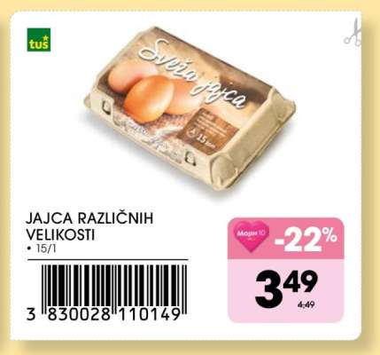 Jajca različnih velikosti