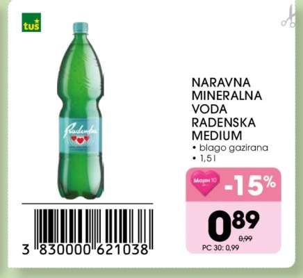 Naravna mineralna voda Radenska Medium
