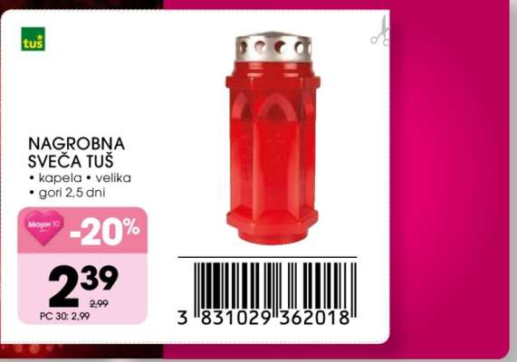 NAGROBNA SVEČA TUŠ