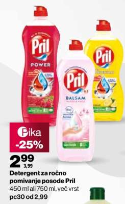Detergent za ročno pomivanje posode Pril