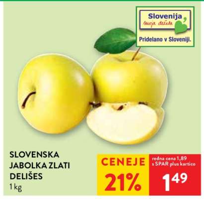 SLOVENSKA JABOLKA ZLATI DELIŠES