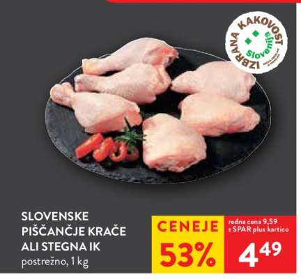 Slovenske piščančje krače ali stegna IK
