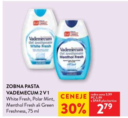 Zobna pasta Vademecum 2 v 1