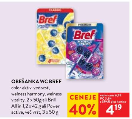 OBEŠANKA WC BREF