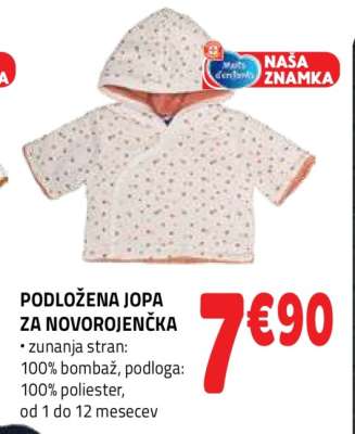 Podložena jopa za novorojenčka