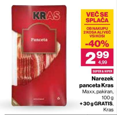 Narezek panceta Kras