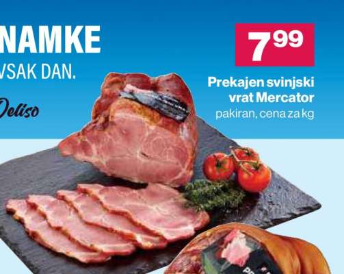 Prekajen svinjski vrat Mercator