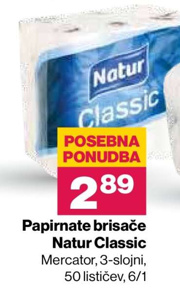 Papirnate brisače Natur Classic