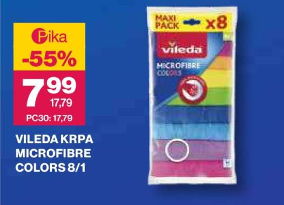 VILEDA KRPA MICROFIBRE COLORS 8/1