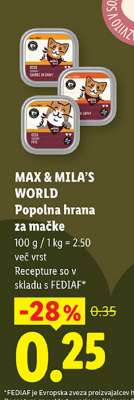 MAX & MILA'S WORLD Popolna hrana za mačke