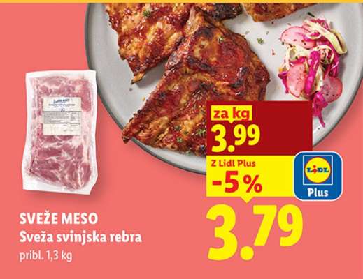 Sveže meso Sveža svinjska rebra