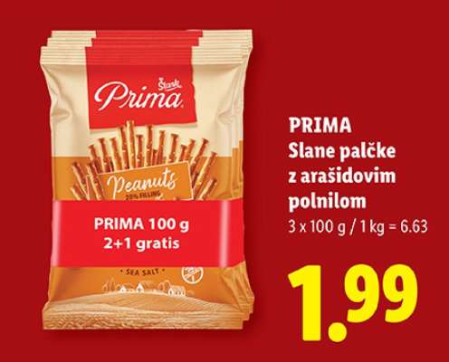 PRIMA Slane palčke z arašidovim polnilom