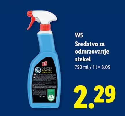 W5 Sredstvo za odmrzovanje stekel