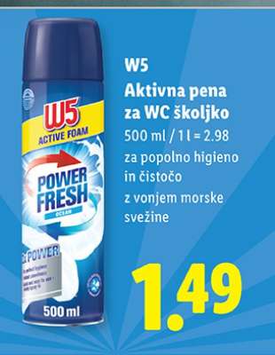 W5 Aktivna pena za WC školjko