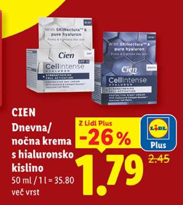 CIEN Dnevna/nočna krema s hialuronsko kislino