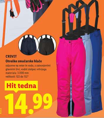CRIVIT Otroške smučarske hlače