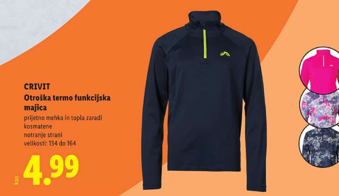 CRIVIT Otroška termo funkcijska majica