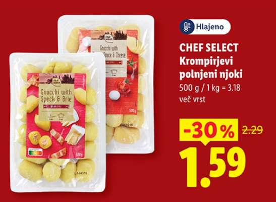 CHEF SELECT Krompirjevi polnjeni njoki