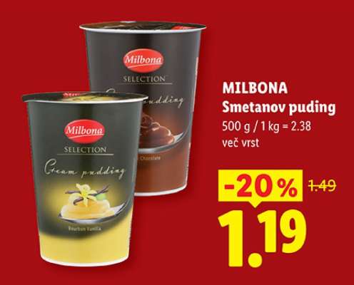 MILBONA Smetanov puding