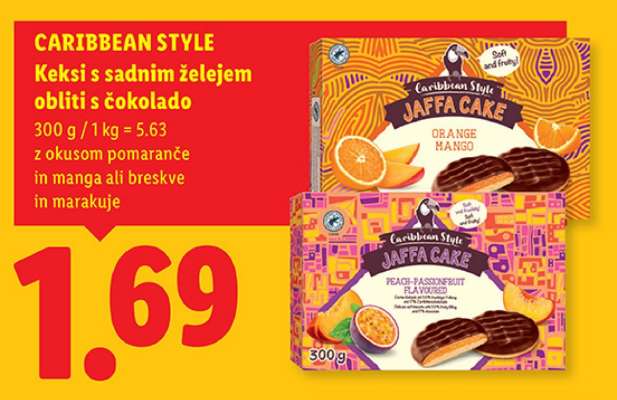 CARIBBEAN STYLE Keksi s sadnim želejem obliti s čokolado