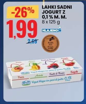 LAHKI SADNI JOGURT Z 0,1% M. M.
