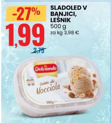 Sladoled v banjici, lešnik