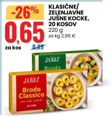 KLASIČNE/ZELENJAVNE JUŠNE KOCKE, 20 KOSOV