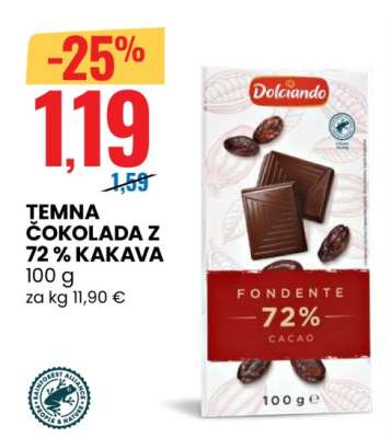 Temna čokolada z 72 % kakava