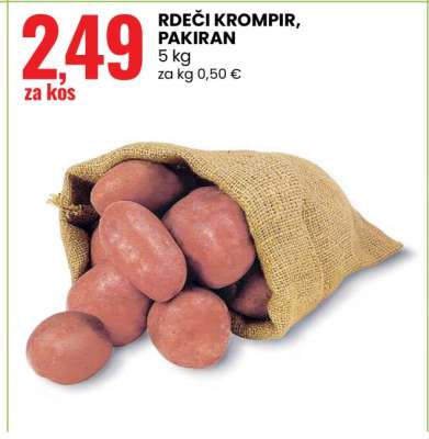 Rdeči krompir, pakiran