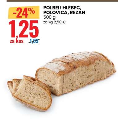 POLBELI HLEBEC, POLOVICA, REZAN