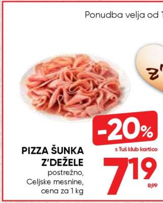 PIZZA ŠUNKA Z'DEŽELE