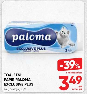 TOALETNI PAPIR PALOMA EXCLUSIVE PLUS