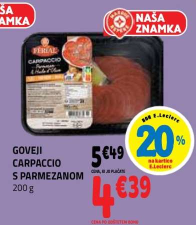 GOVEJI CARPACCIO S PARMEZANOM