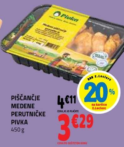 PIŠČANČJE MEDENE PERUTNIČKE PIVKA