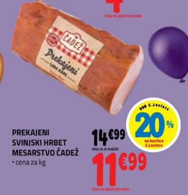 Prekajeni svinjski hrbet Mesarstvo Čadež
