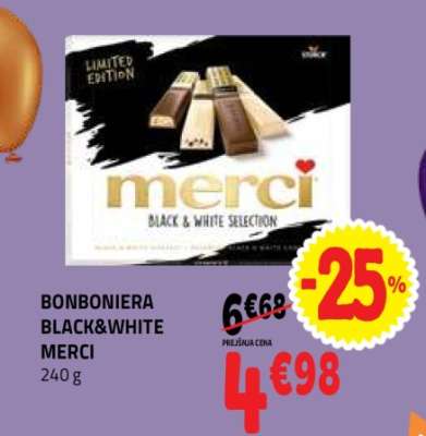 BONBONIERA BLACK&WHITE MERCI