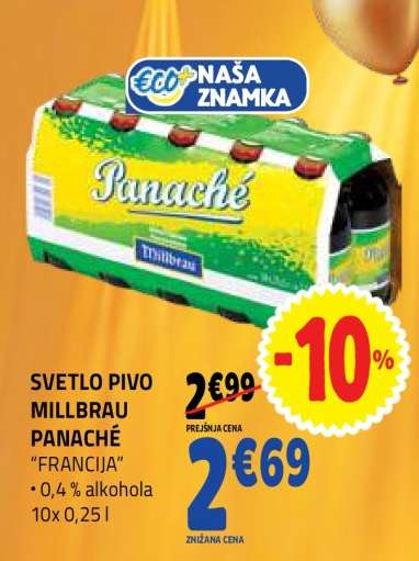 Svetlo pivo Millbrau Panaché