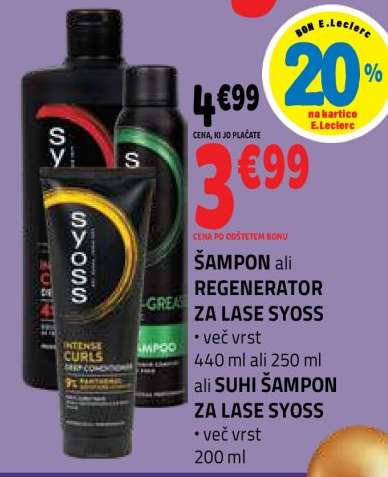 ŠAMPON ali REGENERATOR ZA LASE SYOSS
