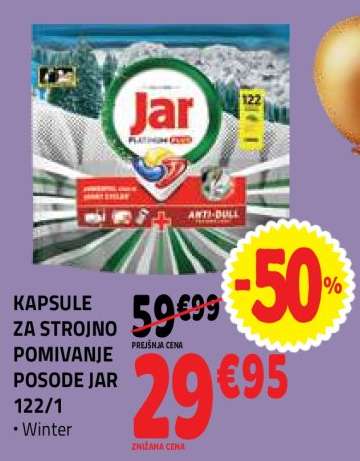 KAPSULE ZA STROJNO POMIVANJE POSODE JAR 122/1