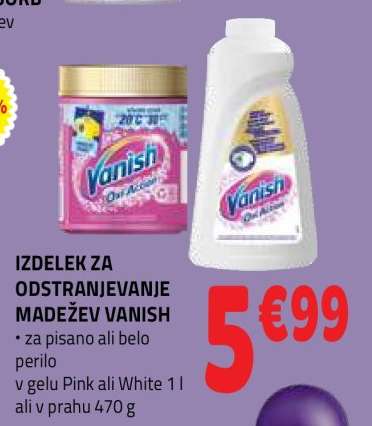 Izdelek za odstranjevanje madežev Vanish