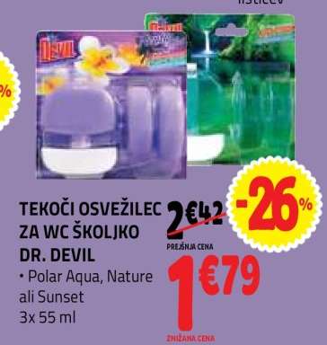 TEKOČI OSVEŽILEC ZA WC ŠKOLJKO DR. DEVIL