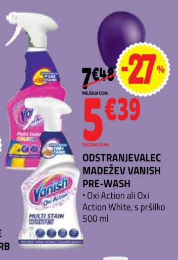 ODSTRANJEVALEC MADEŽEV VANISH PRE-WASH