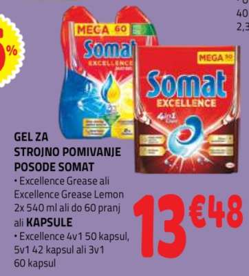 GEL ZA STROJNO POMIVANJE POSODE SOMAT